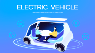 未来环保海报模板_创意电动汽车网页
