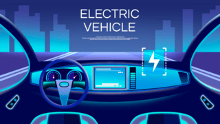 电动汽车汽车海报模板_蓝色电动汽车网页