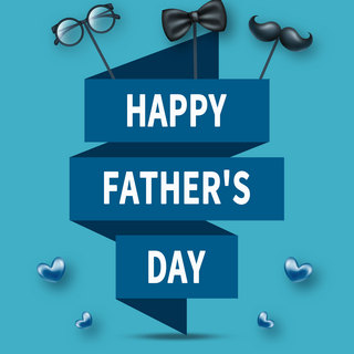 父亲节活动模板海报模板_蓝色质感父亲节节日祝福活动模板