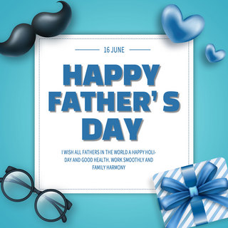 父亲节质感海报模板_蓝色质感父亲节活动模板