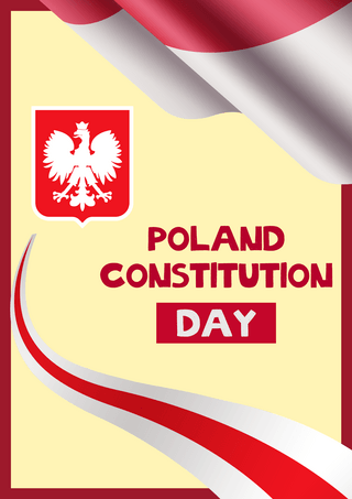 浅黄色波兰宪法日海报