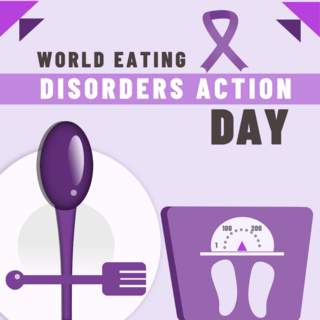 世界饮食失调行动日紫色体重秤