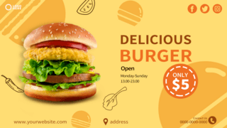 网页模板海报模板_快餐店美味汉堡网页模板