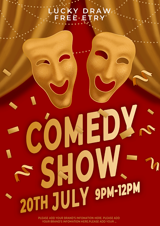 笑脸面具喜剧表演秀海报传单