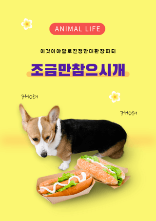 黄色动物生命宣传海报