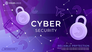 保护网络安全海报模板_紫色数据安全网络隐私保护宣传横幅