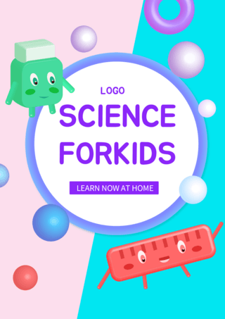 线上科学教育宣传海报