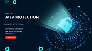蓝色网络安全数据保护活动模板