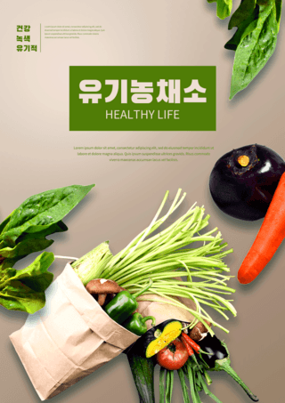 新鲜青菜海报模板_健康有机蔬菜宣传海报