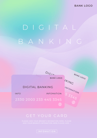 银行收钱码海报模板_紫色渐变在线银行传单海报
