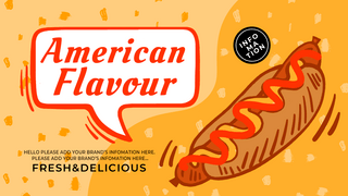 涂鸦宣传设计海报模板_橙色涂鸦风格餐饮美国食物宣传横幅