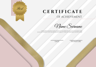 粉色证书海报模板_粉色时尚商务简约证书