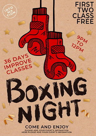 拳击手套健身活动传单海报