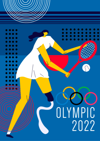国际健康日海报模板_蓝色国际奥林匹克日海报模板
