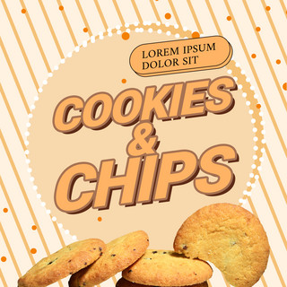 工厂的海报模板_可爱卡通美味饼干宣传促销模板