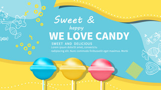 糖果食物海报模板_糖果横幅模板