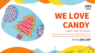 糖果食物海报模板_带照片的糖果横幅模板