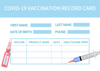 日落真实海报模板_蓝色真实的疫苗接种记录模板
