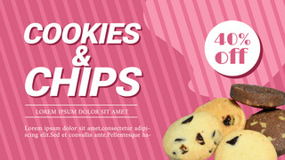 粉色美味饼干促销宣传模板