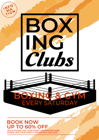 拳击运动课程传单海报
