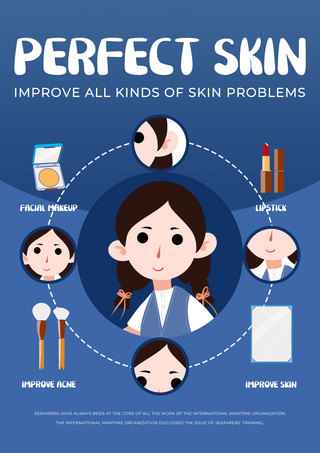 粉刺海报模板_蓝色油性皮肤问题皮肤护理模板