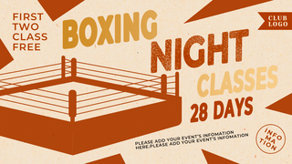 健身肌肉运动海报模板_橘色拳击台健身项目宣传横幅