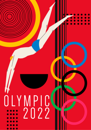 国际健康日海报模板_红色国际奥林匹克日海报模板