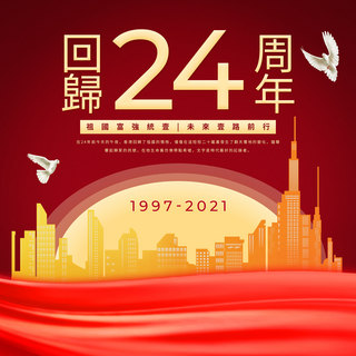成立纪念日海报模板_香港回归周年行政区成立纪念日模板