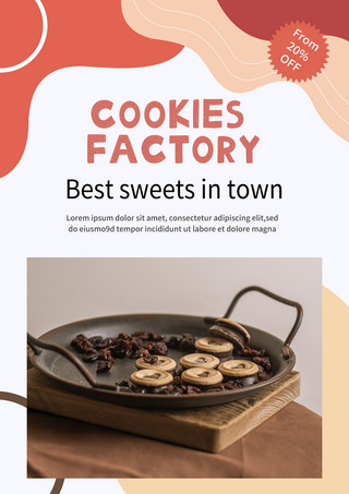 可口食品海报模板_可口饼干传单海报