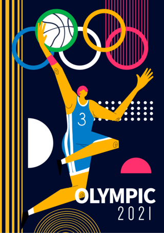 国际健康日海报模板_国际奥林匹克日篮球模板