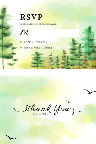 树木绿色森林海报模板_绿色森林婚礼邀请函