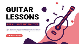 课程广告海报模板_简约学习民谣吉他课程广告模板