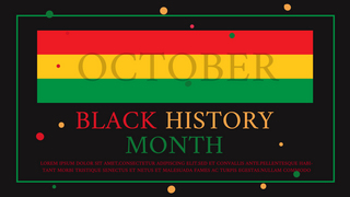 手鼓非洲海报模板_红黄绿形状黑人历时月宣传模板