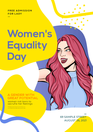 个性节日海报海报模板_个性色彩几何女性平等日节日海报