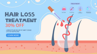 脱发海报模板_平面脱发治疗登陆页面模板