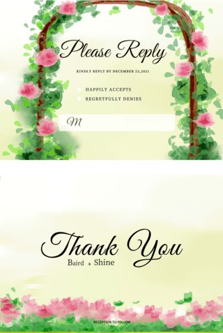 花园喷泉海报模板_蔷薇花园婚礼邀请函