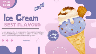 冰淇淋海报冰淇淋海报模板_莫兰迪色冰淇淋海报