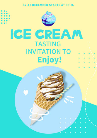 食物广告海报模板_甜点食物冰淇淋海报