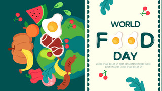 荷包蛋海报模板_创意卡通世界粮食日横幅
