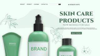 绿色创意化妆品促销活动宣传模板