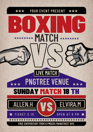 boxing match flyer