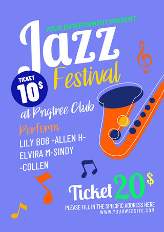 flyer海报模板_jazz festival flyer