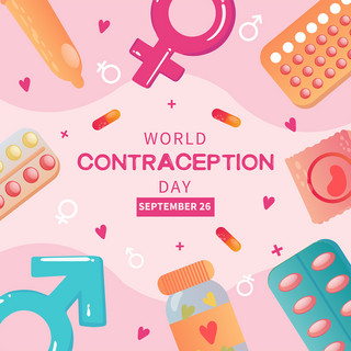 节日男性海报模板_世界避孕日粉色趣味媒体社交模板