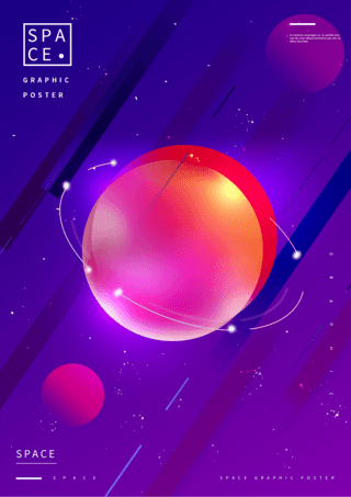 紫色几何太空宇宙封面海报