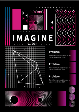 几何科技感渐变海报模板_未来感渐变风格海报