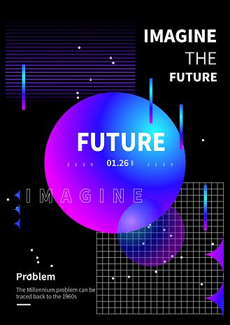 紫色科技封面图片素材_蓝紫色科技渐变海报