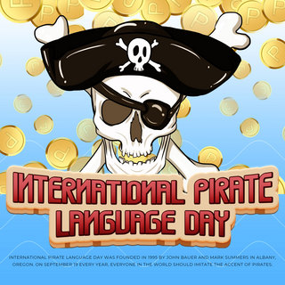 海盗船在海上海报模板_海洋黄金国际海盗语言日