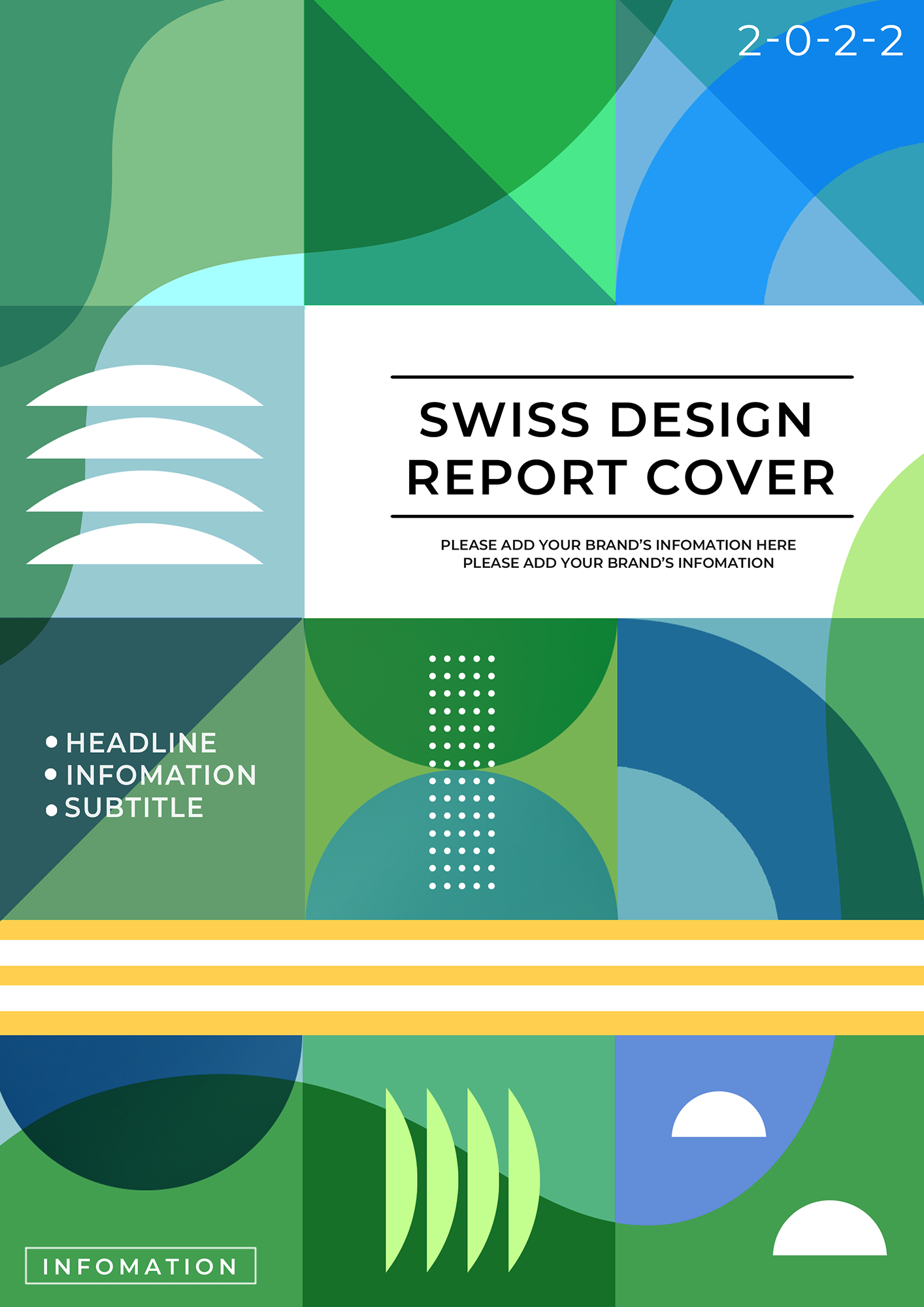 绿色瑞士平面风格商业计划封面海报图片