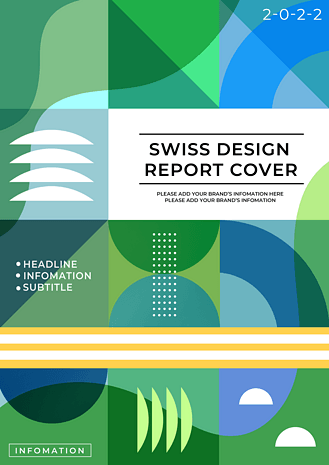 绿色瑞士平面风格商业计划封面海报