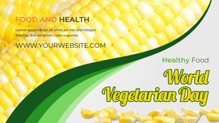 干玉米粒海报模板_世界素食日横幅玉米